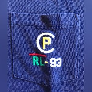 CUSTOM Polo Ralph Lauren Navy Blue Mesh Shirt with Embroidered CP-93